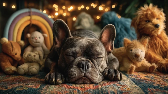Dreamy Nursery Room with French Bulldog