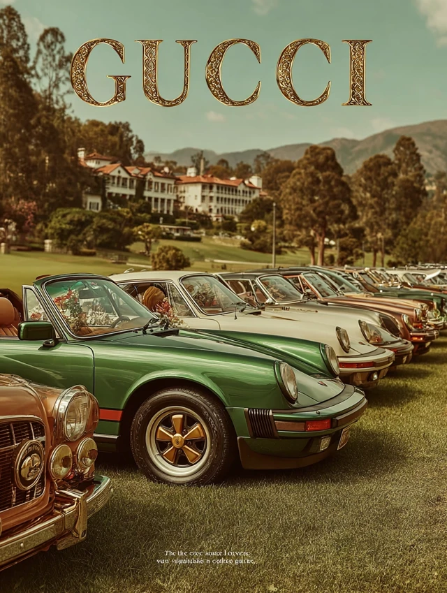 Gucci Advertisement 70s Sports Cars Country Club