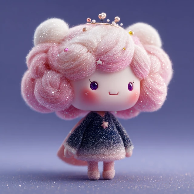 Cute Magical Girl Blind Box Toy 3D Render
