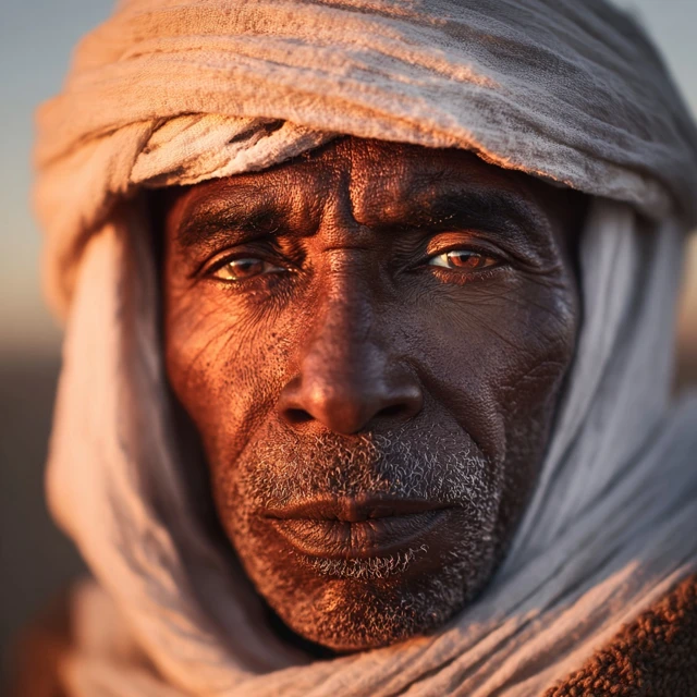 Nubian Elder Portrait Resilience and Heritage