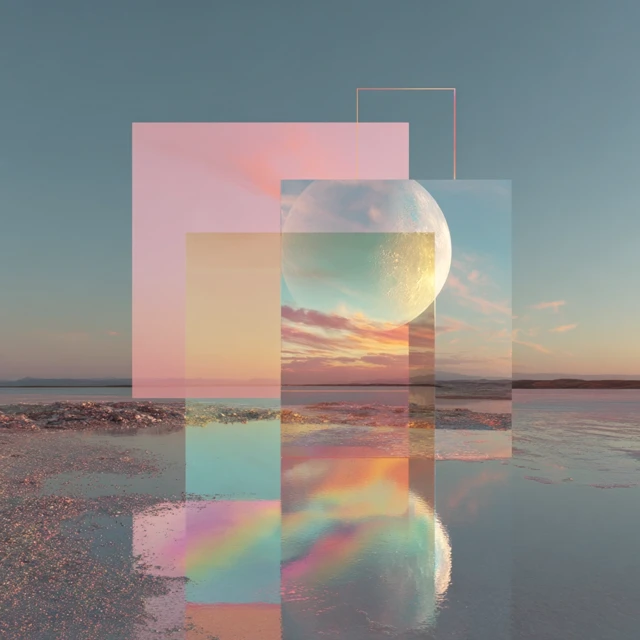 Abstract Pastel Alien World with Geometric Designs