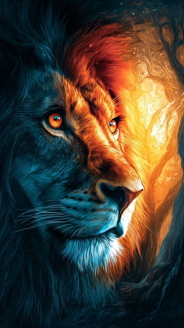 Majestic Lion Portrait A Study of Power and Wisdom