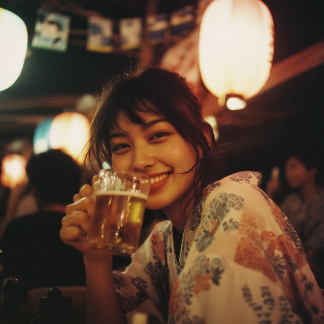 Japanese Summer Festival Photo Girl in Yukata