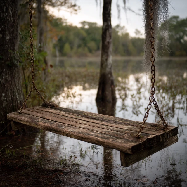 Swamp Swing A Rustic Scene of Decay and Serenity