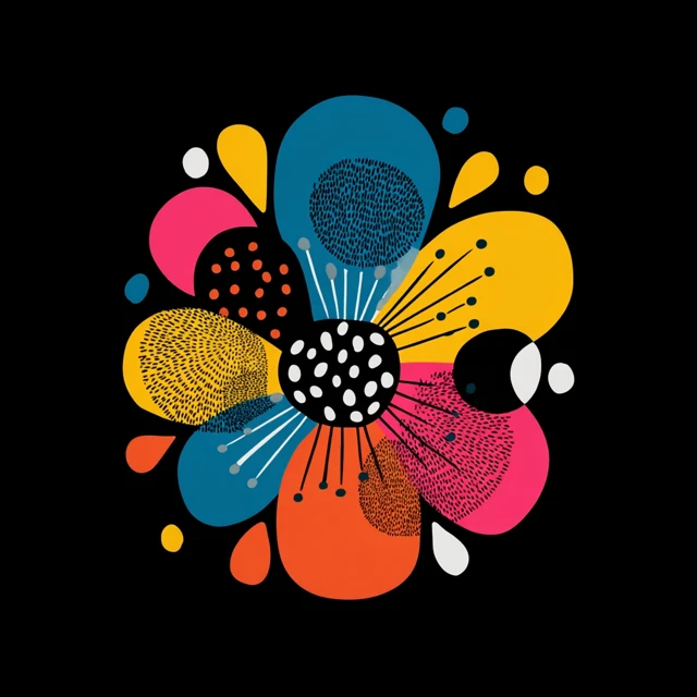 Yayoi Kusama Style Flower Vector Graphic