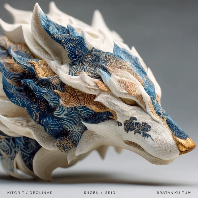 Amaterasu Head Sculpture 3D Print Okami