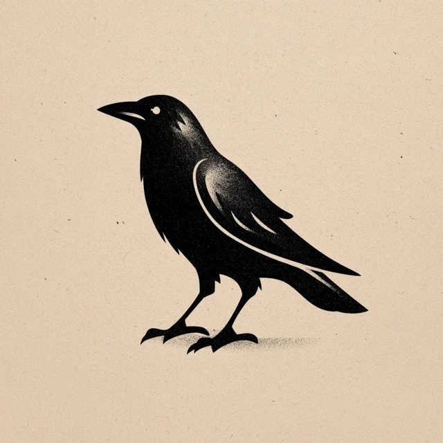 Minimalist Raven Icon Design