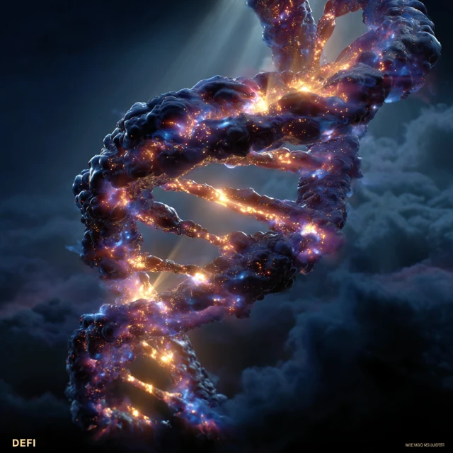 Cosmic DNA Galaxy Nebula Logo Art