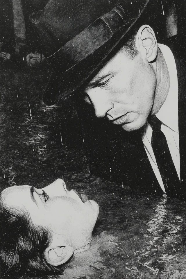 Film Noir Comic Art Dramatic Scene