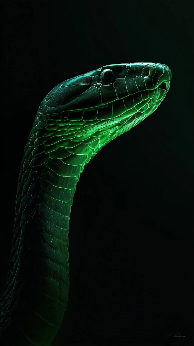 Black Mamba Neon Snake