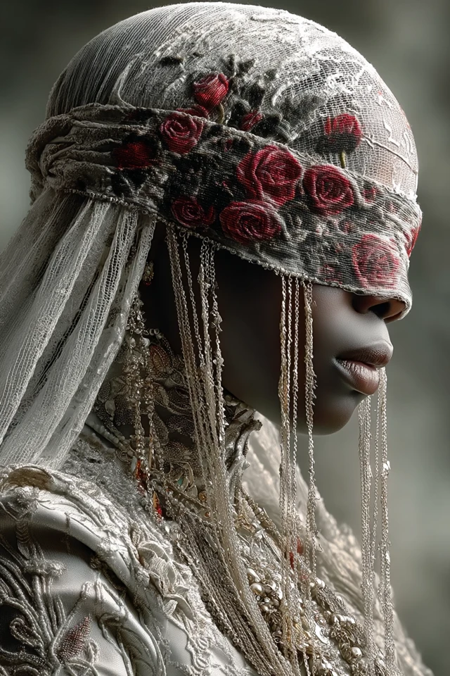 African American Angel with Roses Art by Sadie Barnette