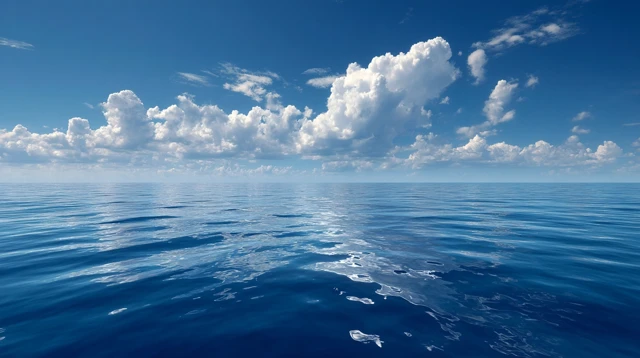 Blue Sky Ocean and Clouds