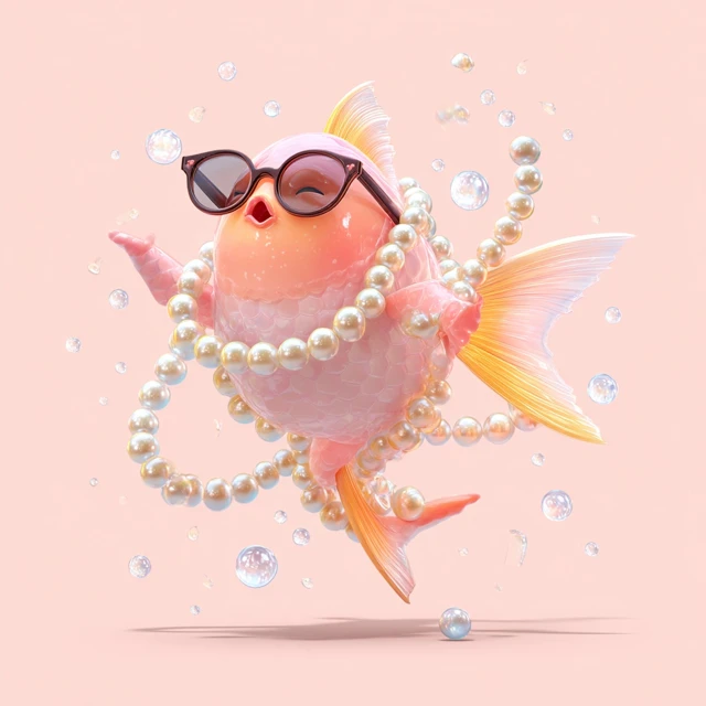 Elegant Fish Aerobics Cartoon Character Pearls Sunglasses