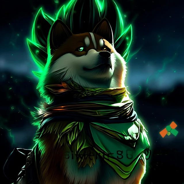 Shiba Inu Saiyan with SwissBorg Scarf