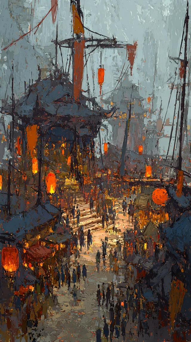 Ancient Chinese Banquet Painting Fantasy Art