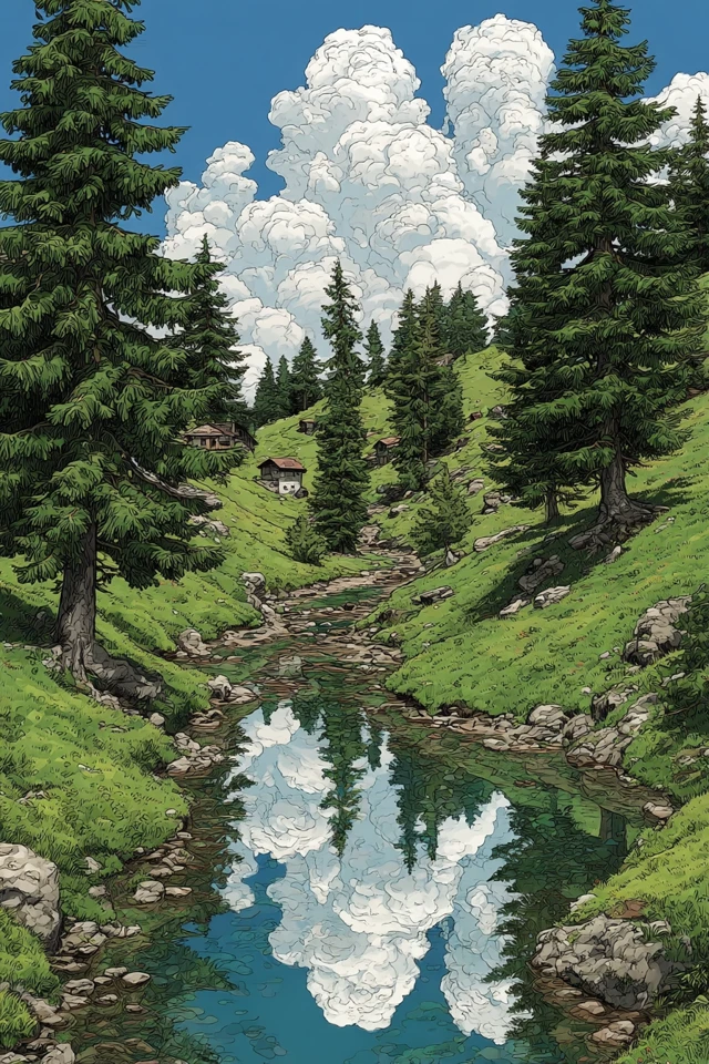 European Nature Landscape Comics Illustration Art