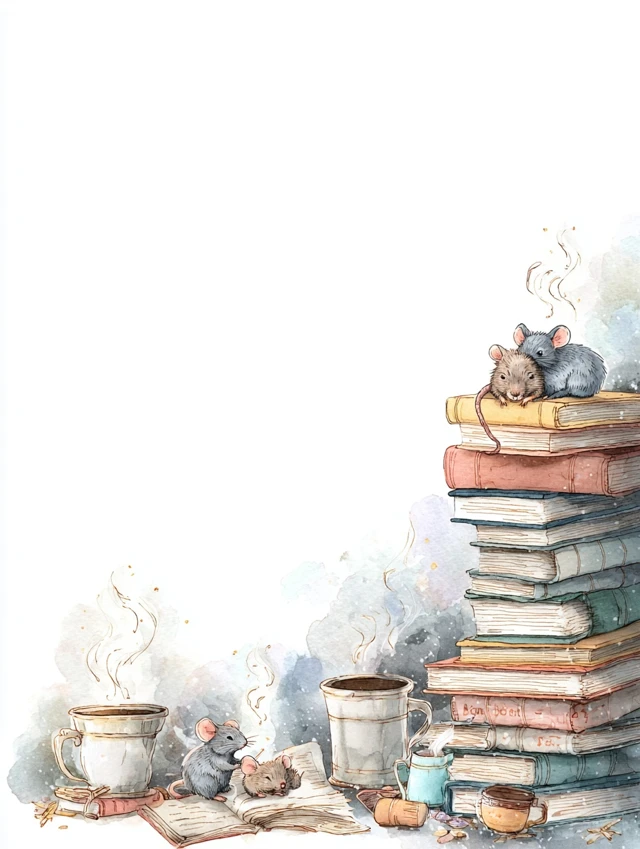 Bookish Party Invitation Watercolor Illustration