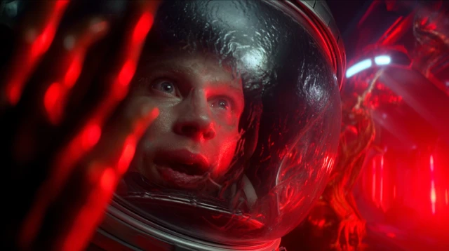 Alien Horror Astronaut Helmet Closeup