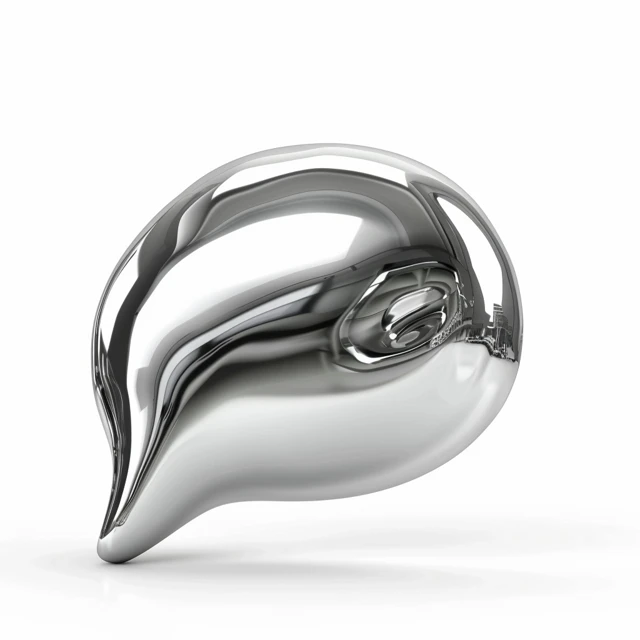 3D Chrome Speech Bubble Futuristic Minimalist Design