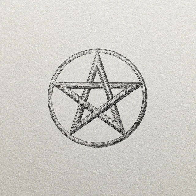 Pentagram Pencil Drawing by Theodor Kittelsen Art