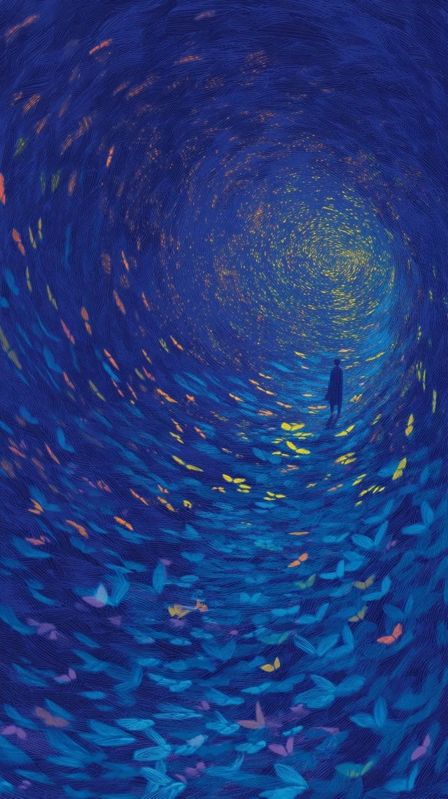 Dreamy Butterfly Tunnel Illustration