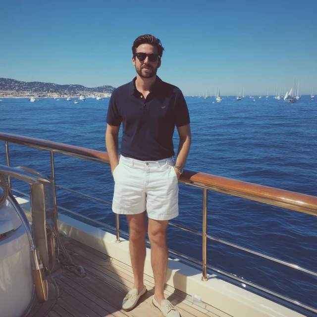 Man on a Yacht Enjoying Mediterranean Day