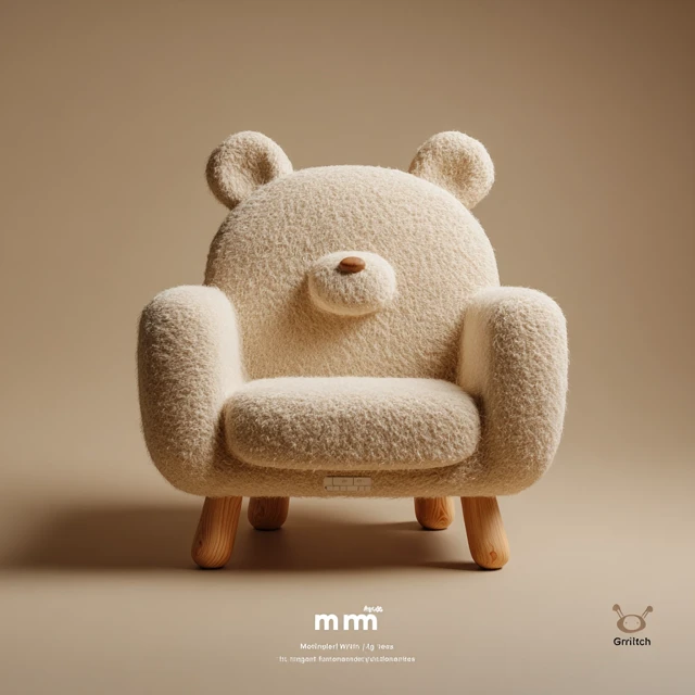 Teddy Bear Childrens Sofa Minimalist Design by MYSfallen