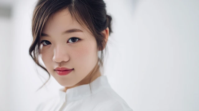 Chinese College Girl Pure and Cute Portrait