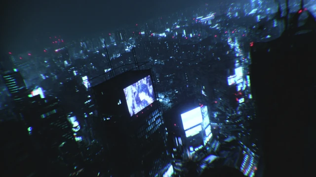Retro Cyberpunk Anime Cityscape Inspired by Persona 5