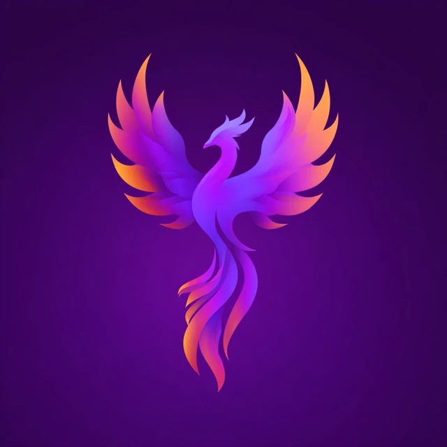 Phoenix Logo Design Gradient Purple Orange