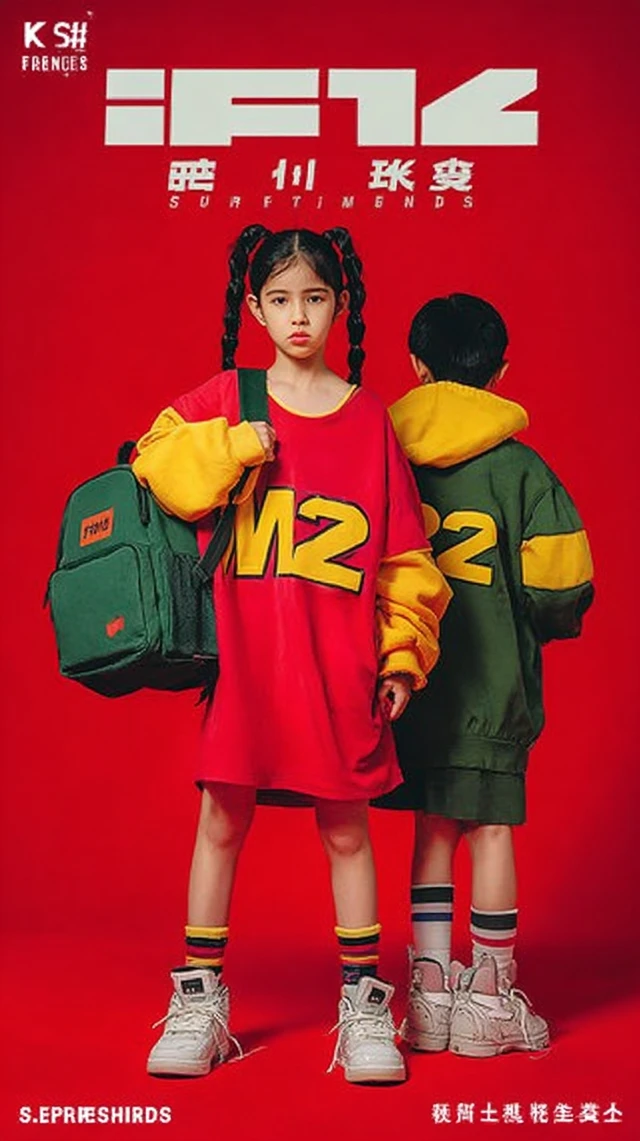 Asian Child Model Fashion Schoolbag Vogue