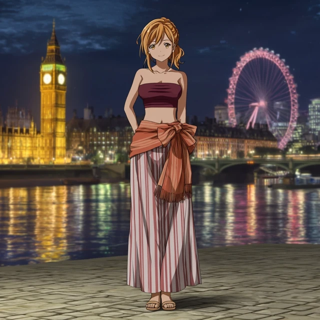 Photorealistic Oriana Thomson in London at Night