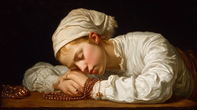 Jan Steen Oil Painting Elegant Woman Praying