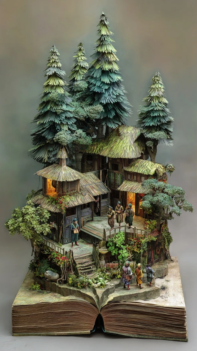 Haunted Village Pop Up Book 3D Diorama