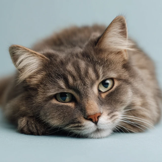 Sad Homeless Cat with Dull Coat