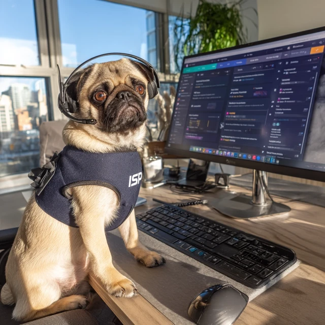 Pug Puppy Tech Support Working From Home