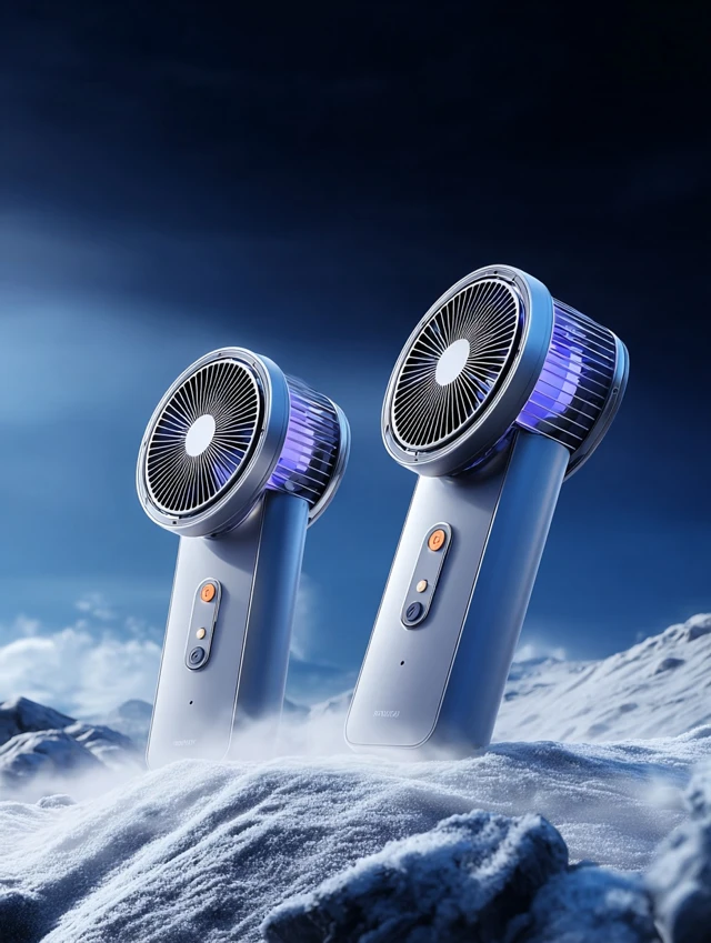 Cool Tech Fans in a Snowy Landscape