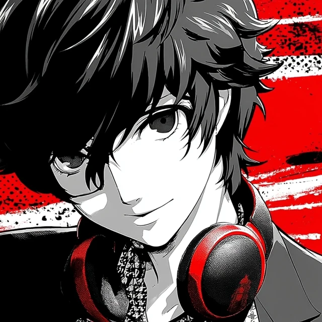 Anime Character with Headphones Album Cover Art