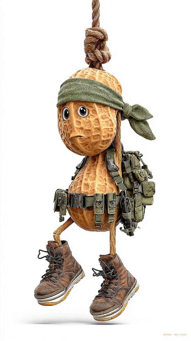 Peanut Soldier Cartoon Illustration