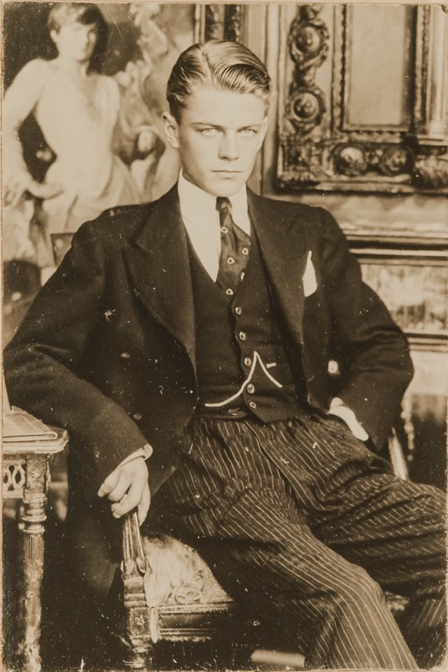 Wealthy Heir 1940s Portrait Black and White Photography