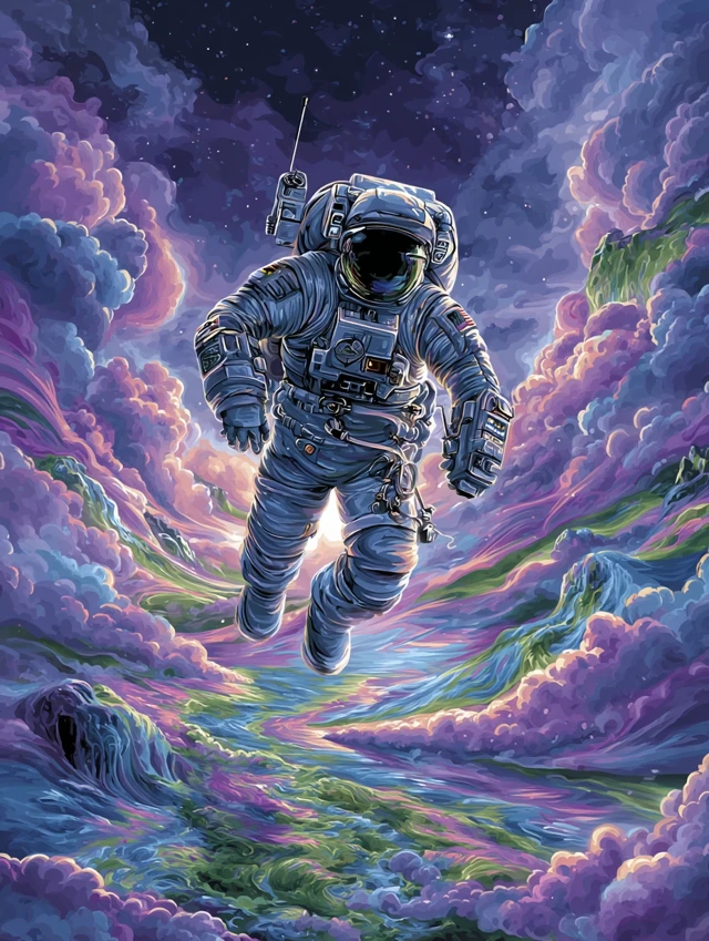 Astronaut in Space Fantasy Art
