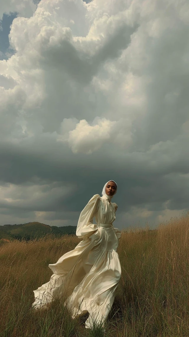 Muslim Woman in Hijab and Abaya: Vogue Editorial