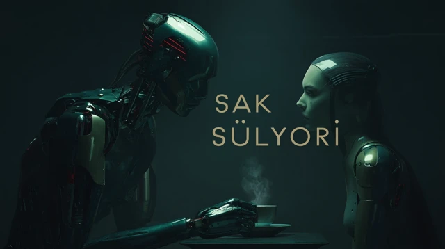 AI Barista Coffee Cyberpunk Movie Poster