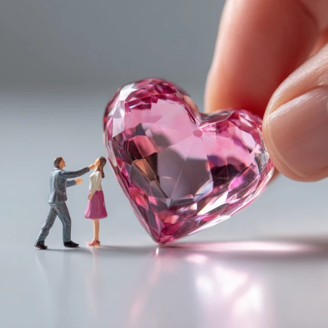 Pink Heart 3D Crystal Sculpture Art Object