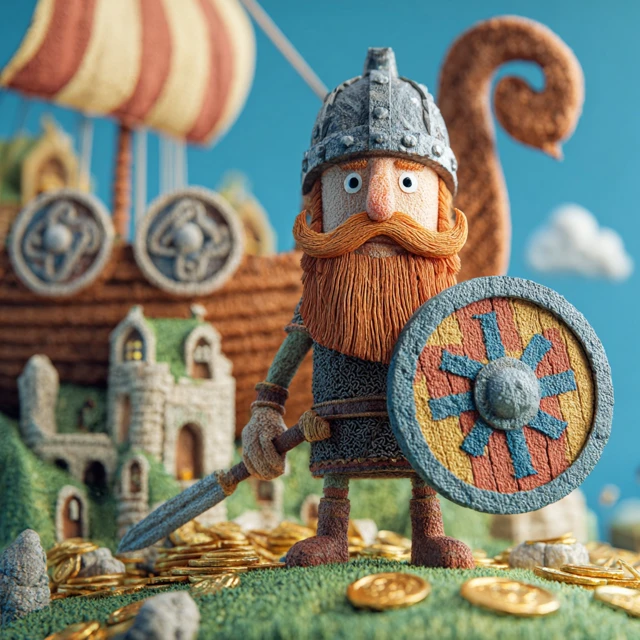 Proud Viking in Britain 3D Cartoon Illustration