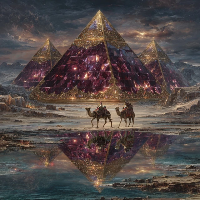 Ruby Pyramids Ancient Egypt Fantasy Art