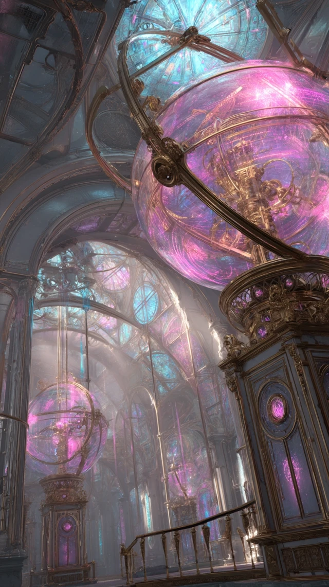 Steampunk Temple Orrery Dreamlike Art