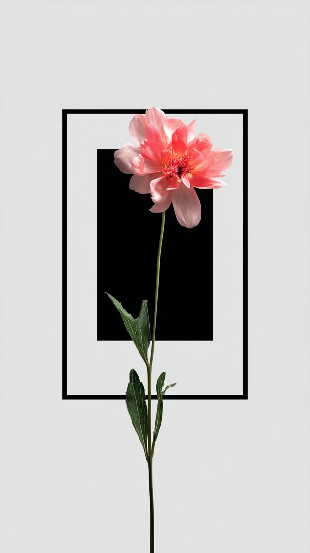 Minimalist Flower Composition Botanical Surrealism