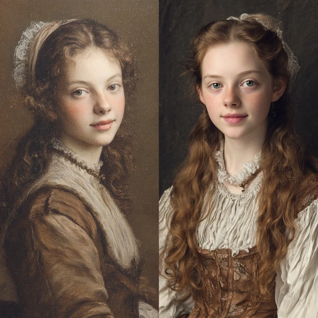 13 Year Old Girl Late 1600s Portrait