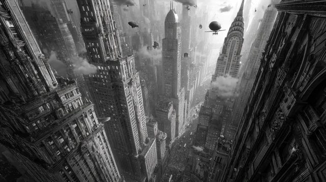 Steampunk Metropolis in a Canyon